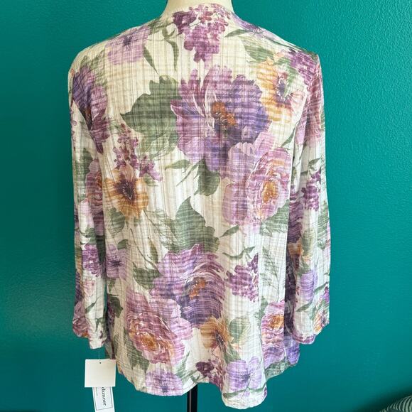 Alfred Dunner Pastel Floral Textured Sweater Set Women's Small NWT - Picture 7 of 11